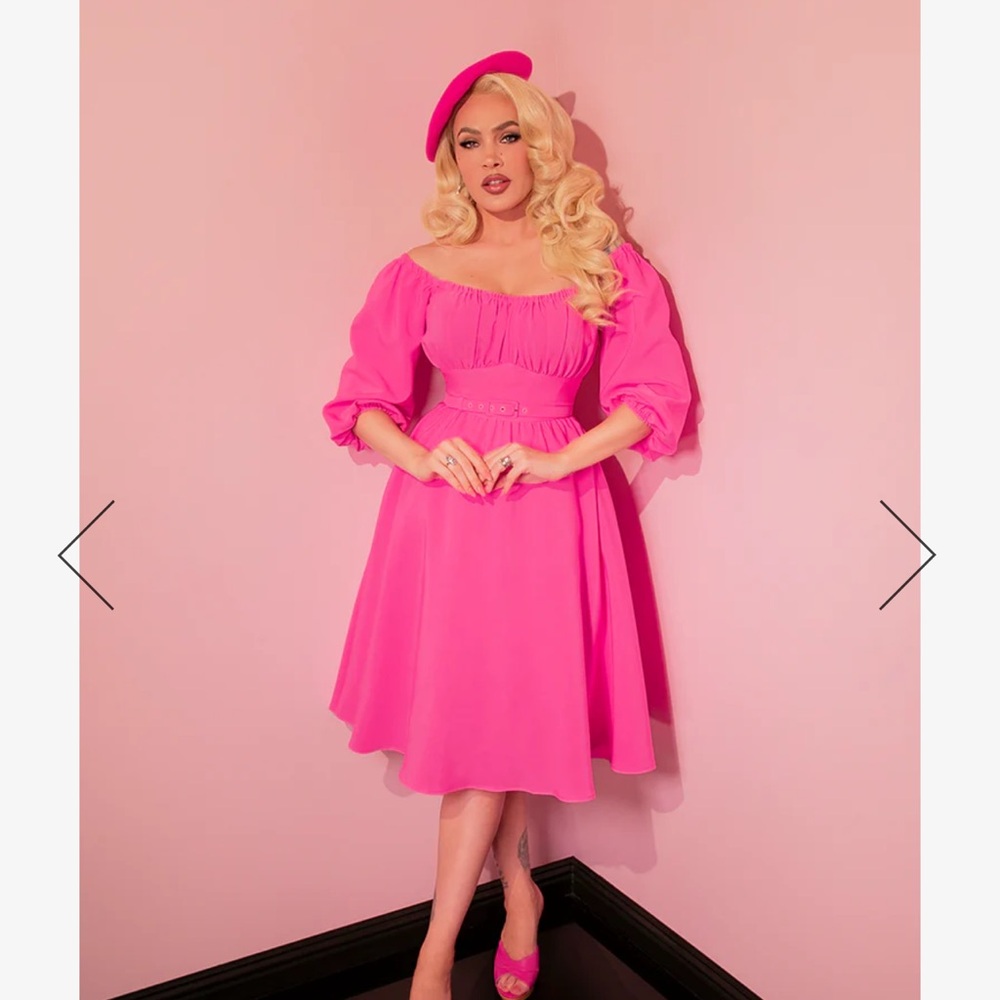 Vixen By Micheline Pitt Vacation Dress in Bright Pink, Size XL GUC